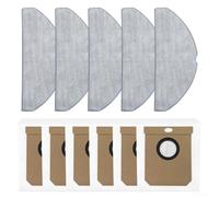 Kit de remplacement pour aspirateur robot Conga 8490 Ultimate/Ultra Power avec 5 chiffons en microfibre et 6 sacs à poussière solides pour un nettoyage efficace du sol de la maison