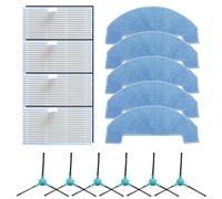 Kit de remplacement pour aspirateur Ultenic T20 Pro/Lite/HonorChoice S3/S3Plus/R3/R3Plus avec brosse latérale et chiffon de nettoyage 4 + 5 chiffons et 6 brosses latérales