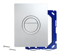 Kit de remplacement pour bouton de chasse d'eau double tête ronde verticale horizontale construction ABS 15,6 cm (argent)