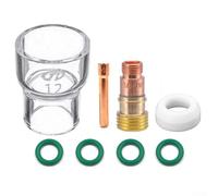 Kit de remplacement pour lampe torche TIG 8 pièces pour WP-17/18/26 - Lentille à gaz Stubby-Gas #12 avec coupe de 3,2 mm, joints toriques résistants à la chaleur, corps de pince et isolateur