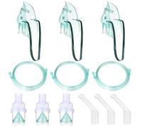 Kit de remplacement pour nébuliseur, compresseur et nébuliseur, 3 ensembles complets de nébuliseur, tubes, embouchure et masque pour adultes pour traitement respiratoire
