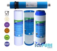 Kit de remplacement pour osmose inverse avec filtre à membrane de 50 GPD