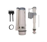 Kit de remplacement pour réservoir d'eau double chasse d'eau réglable - Système de valve de chasse d'eau en polypropylène avec entrée extensible de 33 cm et 7 x 15 cm Push But