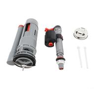 Kit de remplacement pour système de chasse d'eau double chasse d'eau 24 cm avec valve d'entrée d'eau réglable (extensible jusqu'à 33 cm) pour réservoir de chasse d'eau - Matériau PP, blanc