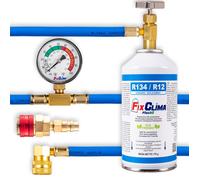 Kit de remplissage de climatisation - FixClima - Compatible R134a/R12 - Adaptateur HP/BP inclus - Facile à utiliser