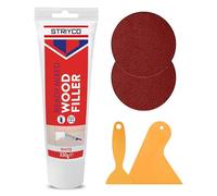 Kit de remplissage pour bois blanc - Tube de 330 g avec 2 épandeurs et 2 papiers abrasifs - Enduit polyvalent prêt à l'emploi pour réparation de bois intérieur et extérieur, meubles et bois dur