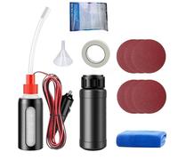 Kit de Rénovation Phares Voiture, Nettoyant et Polish avec Liquide de Protection 100ml, Papiers Abrasifs 180-2000, Atomiseur, Entonnoir, Ruban et Chiffon - Restaure Phares Jaun