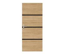 NORDLINGER PRO Kit rénovation porte décor chêne et profilés noirs - Adhésif