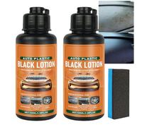 Kit de rénovation pour plastiques automobiles noirs : restaure les plastiques extérieurs et intérieurs ternis, élimine les rayures sur les pare-chocs et le tableau de bord, Auto Plastic Polish (2pcs)