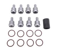 Kit de reparación de rieles de aceite de alta presión, kits de reparación de tapones de drenaje de aceite con 8 tubos de bolas, 8 juntas tóricas, 1 herramienta de desmontaje de