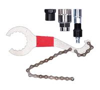 Kit de réparation 3 en 1 - Outil de démontage de cassette - Fouet de chaîne - Extracteur de pignon de vélo - Clé de pédalier en acier pour l'installation du volant d'inertie et