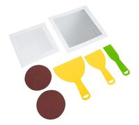Kit de Réparation Argenté Murale en Aluminium, pour Cloisons Sèches | Renfort de Surface, Dos Auto-adhésif, Lissage Propre, Papier Abrasif et Grattoir pour Rénovation