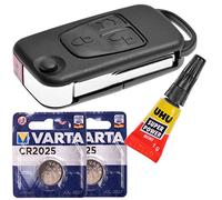 Kit de réparation Automobile de Remplacement Kit clé 3 Boutons HU44 + Batterie Blank + Compatible avec Mercedes Benz SL R129 W163 ML