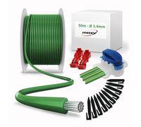 Kit de réparation avec câble de délimitation de 50 m 3,4 mm, 50 crochets, 10 connecteurs, 4 bornes pour robot tondeuse