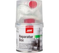 APP Reparatur Box - Kit réparation carrosserie Voiture | Kit resine Polyester + Fibre de Verre + durcisseur | Réparations Nautiques, carrosserie Auto, Motos, Camping-Car | 250 g