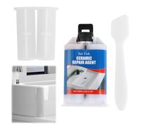 Kit de Réparation Céramique Blanc, Pâte de Réparation pour Carrelage, Baignoire et Lavabo, Kit de Réparation Céramique pour Combler les Rayures, Fissures et Trous, Ensemble Étanche pour Carrelage de S