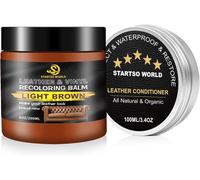 Kit De Réparation Cuir Brun Clair - 200ml De Teinture Cuir Avec 100ml D'entretien - Peinture Cuir Liquide Pour Réparer Les Rayures Et La Décoloration Sur Canapés, Sièges D'auto, Vinyle, Chau[Z280]