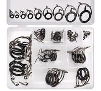 Kit de réparation d'anneaux de guidage de canne à pêche pour bâtons de bricolage, sortie de fil lisse (45 pièces)