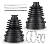 Kit de réparation de 2 manchettes CV, soufflet universel en caoutchouc, écarteur de manchettes d'essieu très flexible pour arbres de 19 à 24 mm, manchette d'essieu extensible pour voitures, noir