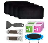 Kit de réparation de 4 patchs de trampoline, 20,3 x 10,2 cm, rectangulaire, pour réparer les trous ou les déchirures dans un tapis de trampoline, noir, MLFE3UOW5RMVQ09DE7MJ