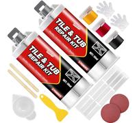 Kit de Réparation de Baignoire Blanc, 100ml Kit Reparation Carrelage pour Baignoire, Fibre de Verre, Comptoir en Quartz, Plancher, Fissures de Remplissage, Rayures et Trous, Plus D'options de Couleurs