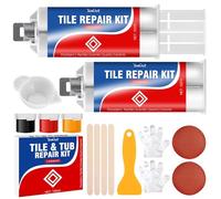 Kit de réparation de baignoire, carrelage et douche, kit de réparation en porcelaine pour réparer les fissures de baignoire, les bosses, les trous, le kit de réparation en fibre de verre - Remplissage