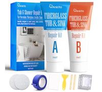 Kit de réparation de baignoire et baignoire fissurée pour fissures, éclats, rayures, rouille, trous sur acrylique, émail, porcelaine, fibre de verre, baignoire, toilettes, évier, carrelage en
