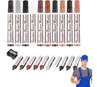Kit De Réparation De Bois,Feutre Retouche Bois,Kit Réparation Parquet,21 Pièces Marqueurs de Restauration pour Meubles,Stylo Retouche Meuble,avec Taille-Crayon,pour Taches,Rayures,Sols,Tables