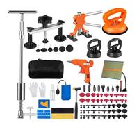 kit de réparation de bosses 107 pièces - Ventouse de levage Extracteur de bosses de pont 2 en 1 marteau coulissant - 50x pattes d'extraction & 6x pattes d'extraction de pont - Outil de débosselage pou