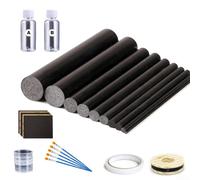 Kit de réparation de canne à pêche 32 pièces pour réparation rapide de bâtons de pêche endommagés, ensemble complet 32 en 1 avec carbone et outils essentiels, canne de réparation en fibre de carbone