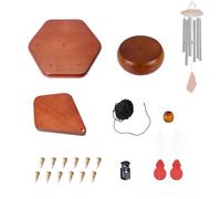 Kit de réparation de carillon éolien, 20 pièces de rechange comprenant un haut hexagonal, un clapet, un attrape-vent, un cordon en nylon de 4 m, une broche en laiton, des fournitures de carillon