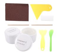 Kit de Réparation de Carrelage Blanc, Pâte UV 1:1 | Résine UV, Particules Cristallines et Nano-silice, Finition Brillante, pour Vasque en Porcelaine, Lavabo