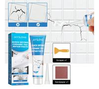 Kit de réparation de carrelage en céramique à séchage rapide de 100g avec grattoir & papier de verre, remplisseur de fissure transparent, adhésif de retouche en porcelaine imperméable pour évier, baig