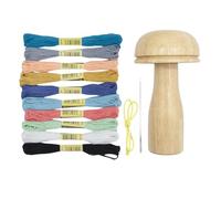 Kit de réparation de champignons, kit de fournitures de repriser, kit de fournitures de repriser, kit de repriser de chaussettes, aiguille à repriser pour crochet | Ensemble d'aiguilles à repriser de