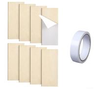 Kit de réparation de charnière avec plaques de remplissage en bois massif 8,9 x 2,8 x 0,3 cm et ruban adhésif double face pour renfort de cadre (B)