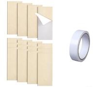 Kit de réparation de charnière avec plaques de remplissage en bois massif 8,9 x 2,8 x 0,3 cm et ruban adhésif double face pour renfort de cadre (D)