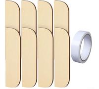 Kit de réparation de charnière de porte en bois, lot de 8 plaques de remplissage de charnière avec ruban adhésif double face, 8,9 x 2,8 cm, mortaise en bois robuste pour restauration d'armoires et de
