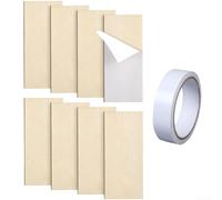Kit de réparation de charnière en bois standard avec plaques de remplissage pour montant de porte de 5,3 cm, cache-trou en grain de bois beige pour réparer les vis dénudées, comprend des outils