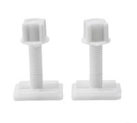 Kit de réparation de charnières de siège de toilette, ensemble complet en plastique blanc avec boulons, vis, rondelles, convient à la plupart des sièges de toilette standard (A)