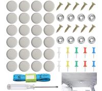 Kit de réparation de ciel de toit, 60 rivets de réparation de voiture, boutons de réparation de ciel de toit, avec épingles, tournevis, mètre ruban, ciel de voiture en tissu pour toutes les voitures