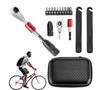 Kit de réparation de clé arrière, clé de vélo, clé à cliquet réversible, outil multifonction pour vélo en alliage d'aluminium avec 10 embouts pour la route vers AD