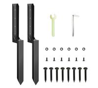 Kit de réparation de clôture - 2 piquets de clôture en métal épais, support de réparation solide, piquet pour réparation inclinée, poteau en bois cassé