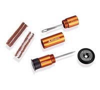 Kit de réparation de crevaison de pneu tubeless Granite Stash - Kit d'outils pour vélo - Rangement facile sur le guidon - Kit complet de réparation de crevaison de pneu (Orange)