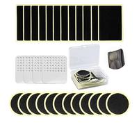 Kit de réparation de crevaison de vélo pour vélo, 28 pièces de patchs auto-adhésifs de réparation de crevaison sans colle avec râpes en métal, kit de réparation de crevaison de vélo pour chambre à air