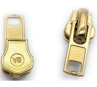 Kit de réparation de fermeture éclair - Glissières universelles en laiton robuste #8 avec butées supérieures incluses - 2 curseurs par paquet