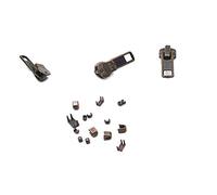 Kit de réparation de fermeture éclair - Glissières YKK en laiton antique #5 - 3 curseurs par paquet avec arrêts supérieurs et inférieurs inclus - Fabriqué aux États-Unis