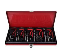 Kit de réparation de filetage - 131 pièces - Tarauds hélicoïdaux - Inserts filetés avec outils dans une mallette - Pour atelier, garage, voiture, moto, bricolage, montage et entretien