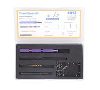Kit de réparation de filetage 54 pièces M2x0,4x2D, ensemble d'inserts filetés en acier inoxydable 304 avec outil d'installation, mèche taraudeuse et boîte de rangement pour