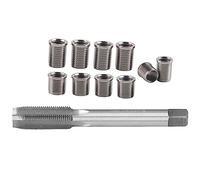 Kit de Réparation de Filetage Bougie d'Allumage M10x1.0 Acier Inoxydable avec Taraud M12x1.0 10 Tuyaux Filetés pour Moteurs à Essence et Générateurs