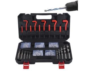 Kit de réparation de filetage - Coffret de 131 pièces en métal à haute résistance | Ensemble Complet d'Outils d'Insert Fileté | Pour mécaniciens, bricoleurs, passionnés, dépannage routier, garage, ate